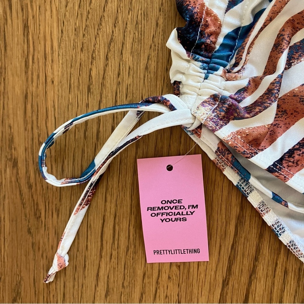 NWT Pretty Little Thing Animal Print Ruched Side High-Rise / Thong Swimsuit (8) - Picture 5 of 10
